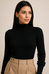 CAMISA GOLA ALTA PRETA
